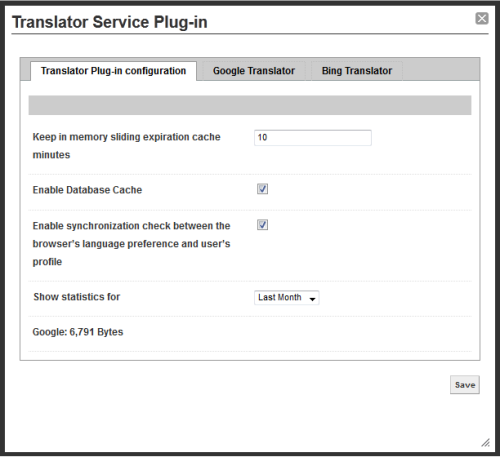 Translator Plug-in Configuration